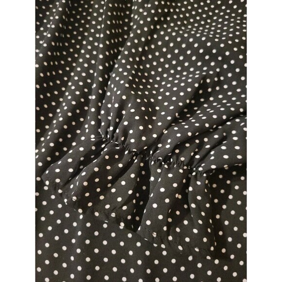 Ultra Flirt by Ikeddi Juniors' Smocked Cold-Shoulder Top Black Dot XL RW35459 - Picture 8 of 11